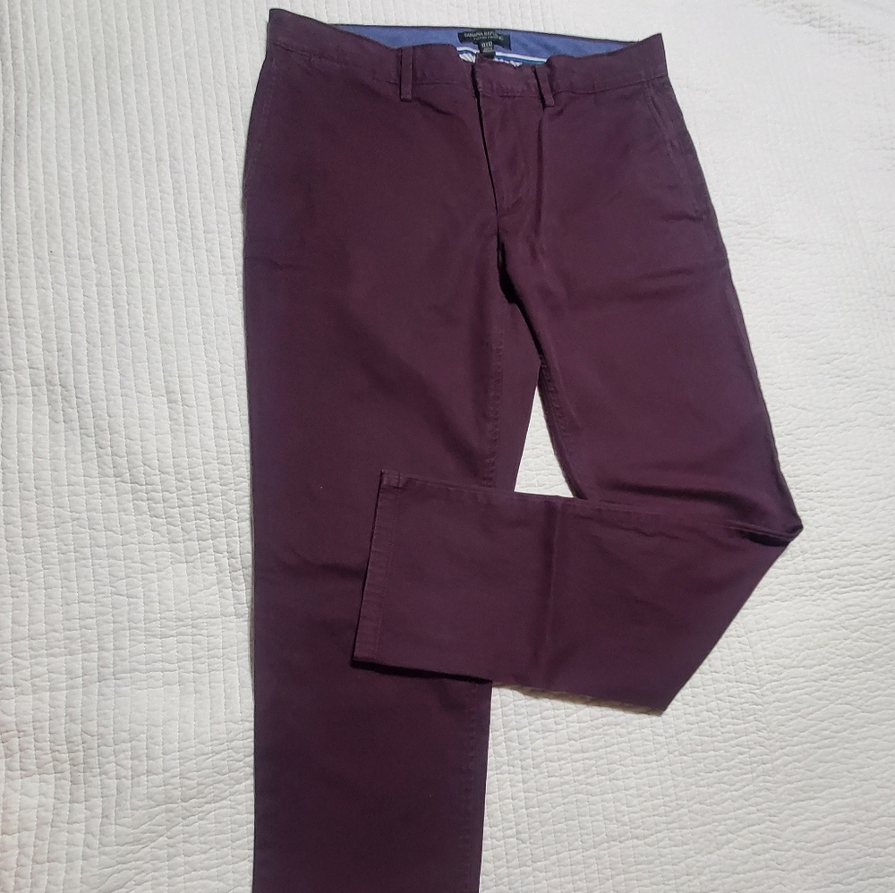 Banana Republic Men's Fulton Chino Pants Size 32 X32 Burgundy